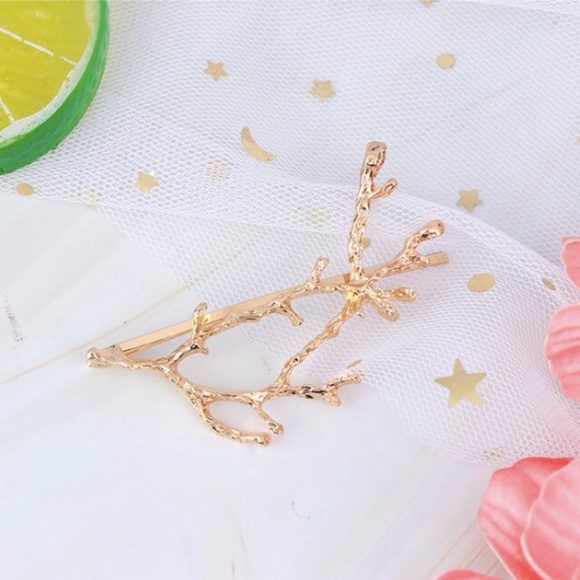 'Enchanted Tree' Golden Branch 2-piece Hair Pin - Picture 2 of 8